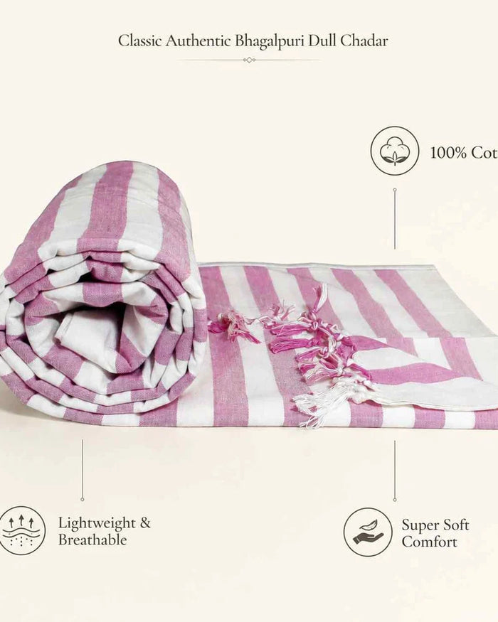 2D Bhagalpuri Dull Chadar – Lightweight Pure Cotton Blanket - Classic ( 94×50 in )