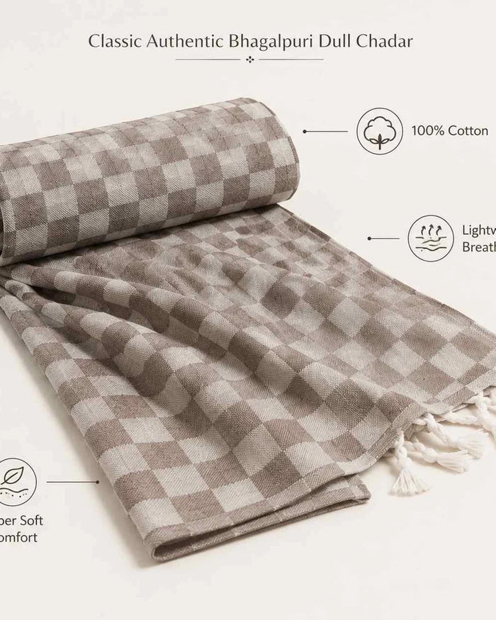 3D Bhagalpuri Dull Chadar – Lightweight Pure Cotton Blanket - Classic ( 94×50 in )