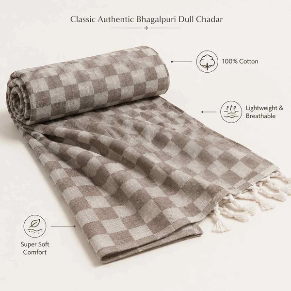 3D Bhagalpuri Dull Chadar – Lightweight Pure Cotton Blanket - Classic ( 94×50 in )